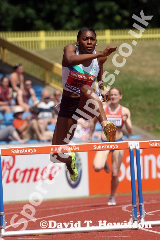 Perri Shakes Drayton winner of the 400 metres hurdles at the Sainsbury's British Championships, Birmingham.